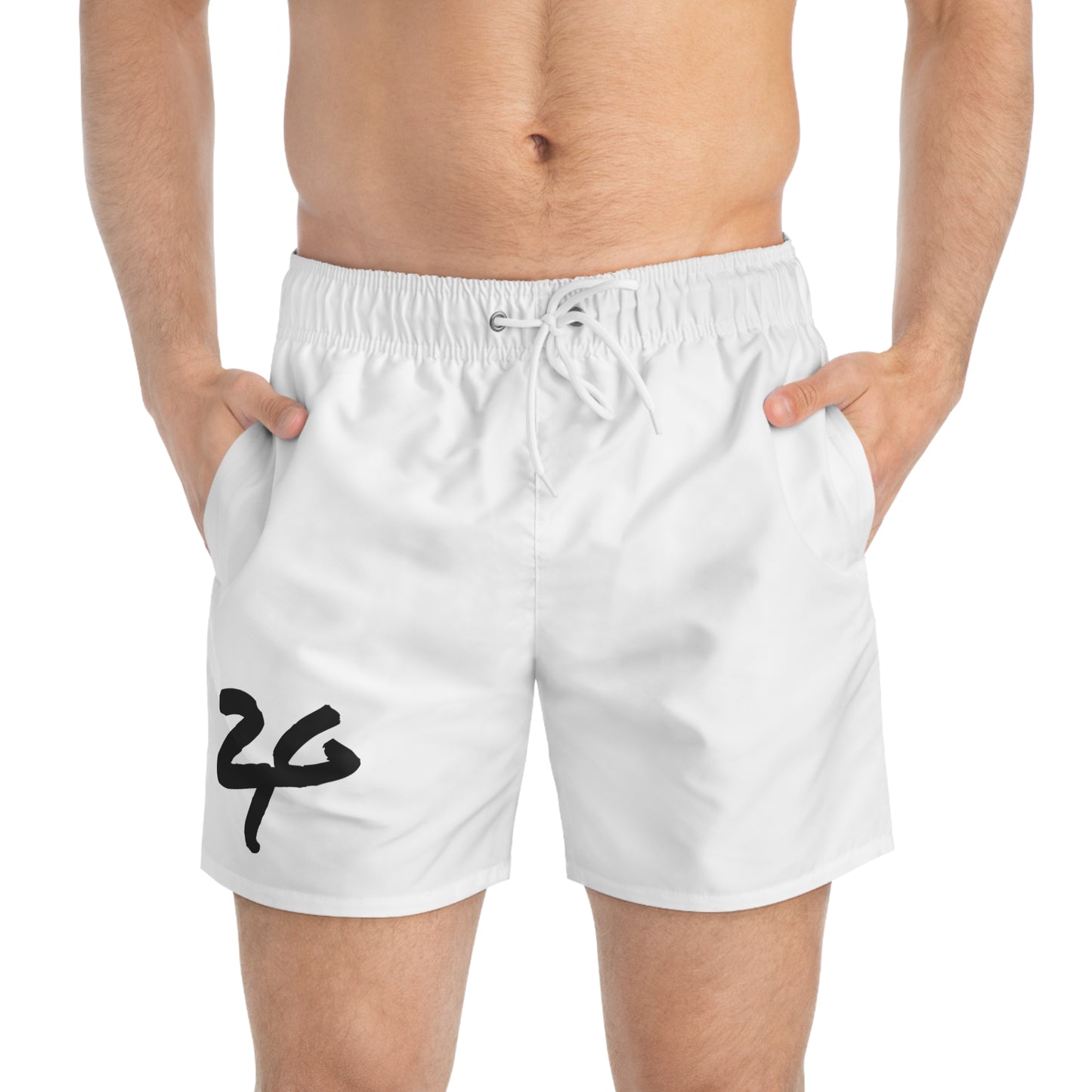 2 Tired Gorillaz, (Sigma Banana) Swim Shorts(White)