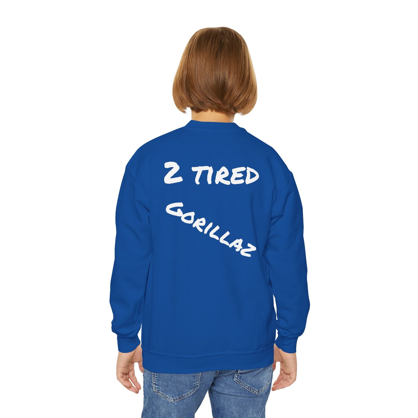 2 Tired Gorillaz, Teen Crewneck Sweatshirt