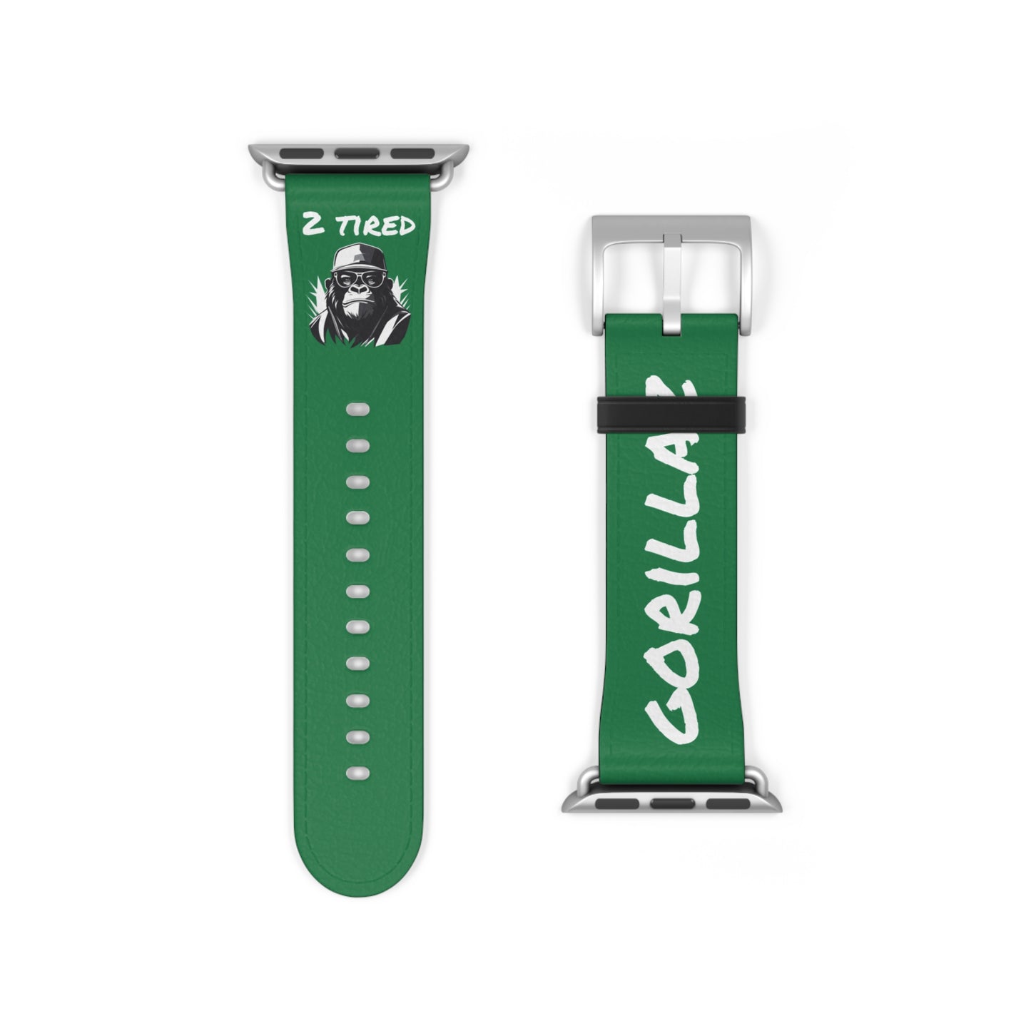 2 Tired Gorillaz, Vegan Leather Watch Band (Green)