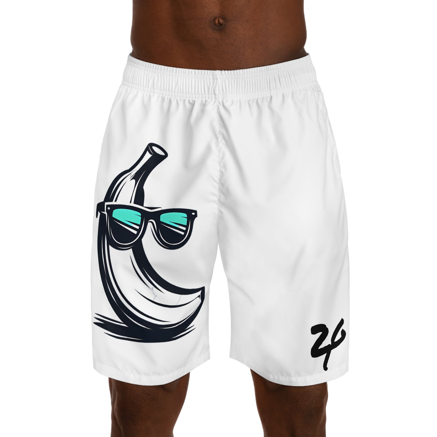 2 Tired Gorillaz (2TG, White Banana), Men's Running Shorts