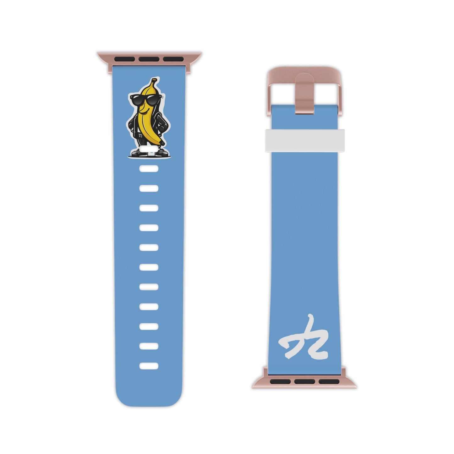 2 Tired Gorillaz (2TG, Cool Banana), Rubber Watch Band for Apple Watch (Blue)