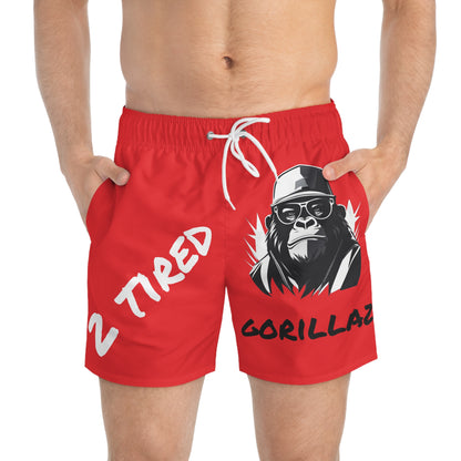 2 Tired Gorillaz, Swim Shorts(Red)