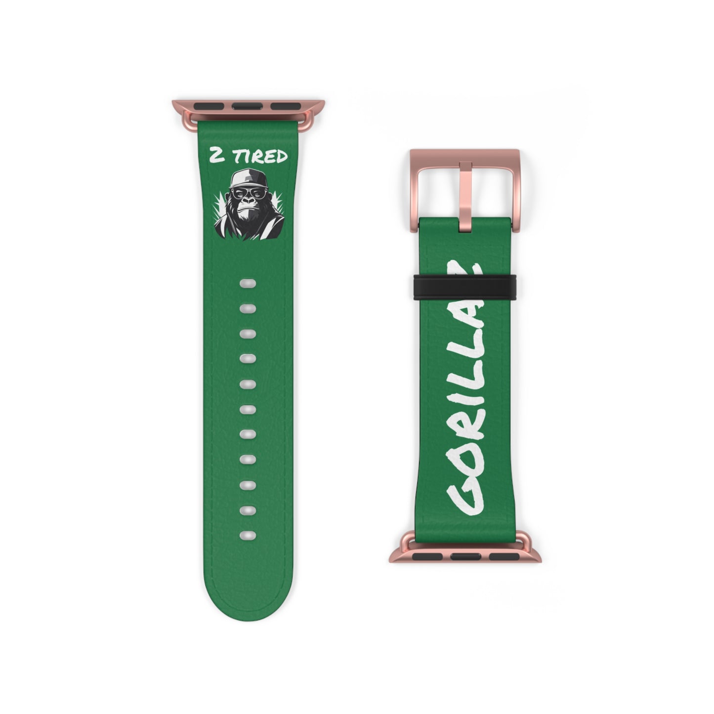 2 Tired Gorillaz, Vegan Leather Watch Band (Green)