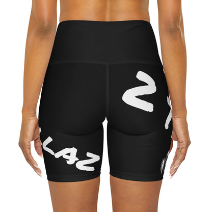 2 Tired Gorillaz, High Waisted Gym Shorts (Black)