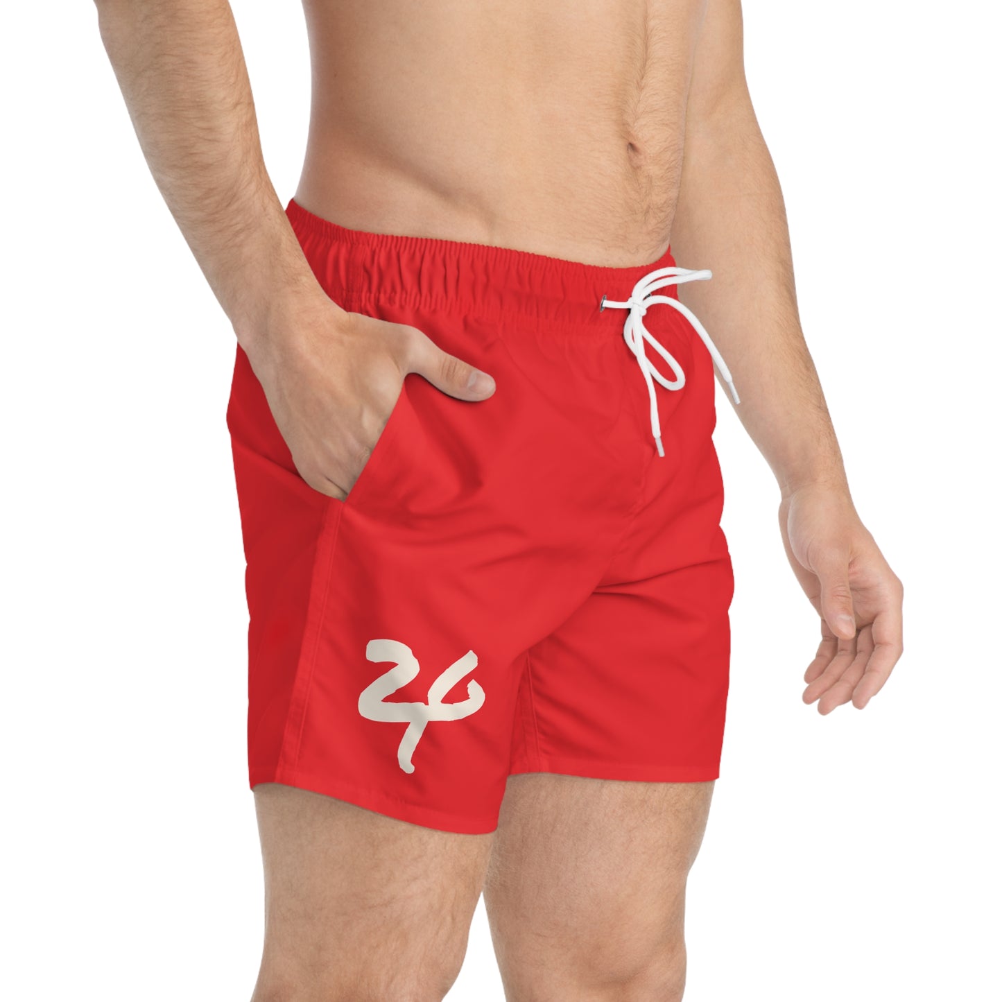 2 Tired Gorillaz, (Sigma Banana) Swim Shorts(Red)