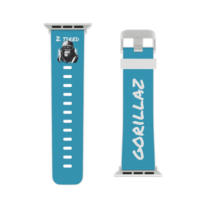 2 Tired Gorillaz, Rubber Watch Band for Apple Watch (Turquoise)