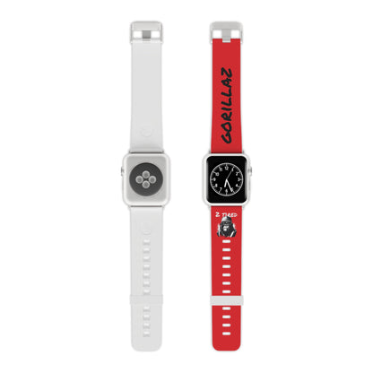 2 Tired Gorillaz, Rubber Watch Band for Apple Watch (Red)