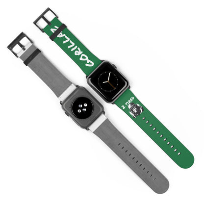 2 Tired Gorillaz, Vegan Leather Watch Band (Green)