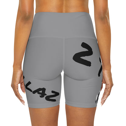 2 Tired Gorillaz, High Waisted Gym Shorts (Grey)