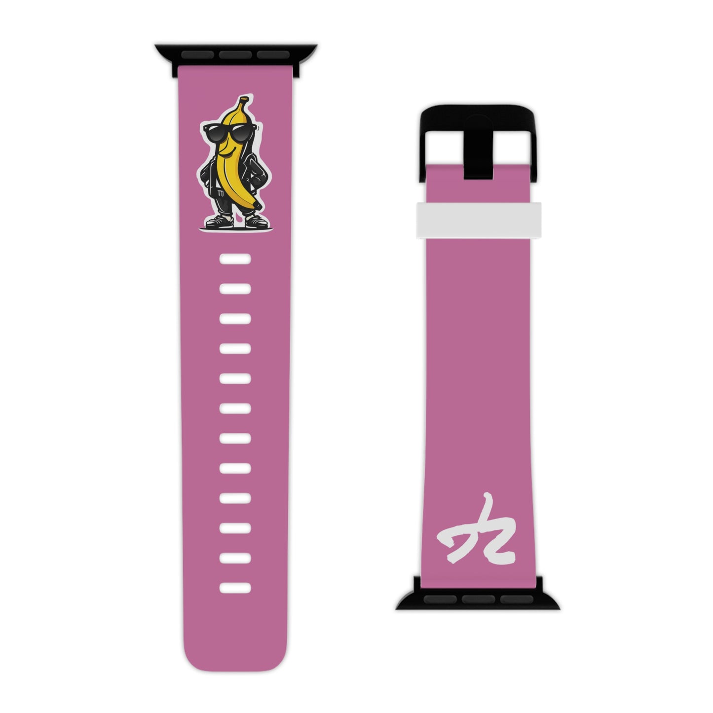 2 Tired Gorillaz (2TG, Cool Banana), Rubber Watch Band for Apple Watch (Light Pink)