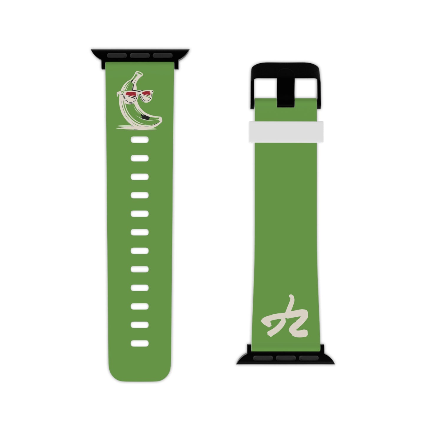 2 Tired Gorillaz (2TG, Sigma Banana), Rubber Watch Band for Apple Watch (Green)