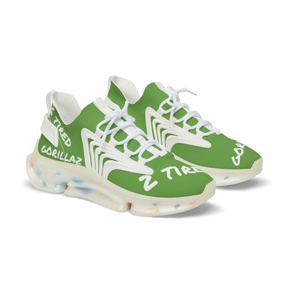 2 Tired Gorillaz, Men's Mesh Sneakers (Green)