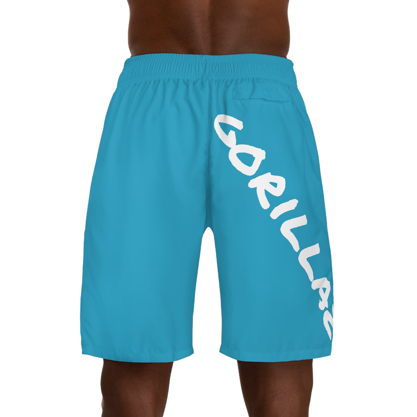 2 Tired Gorillaz, Men's Running Shorts (Turquoise)