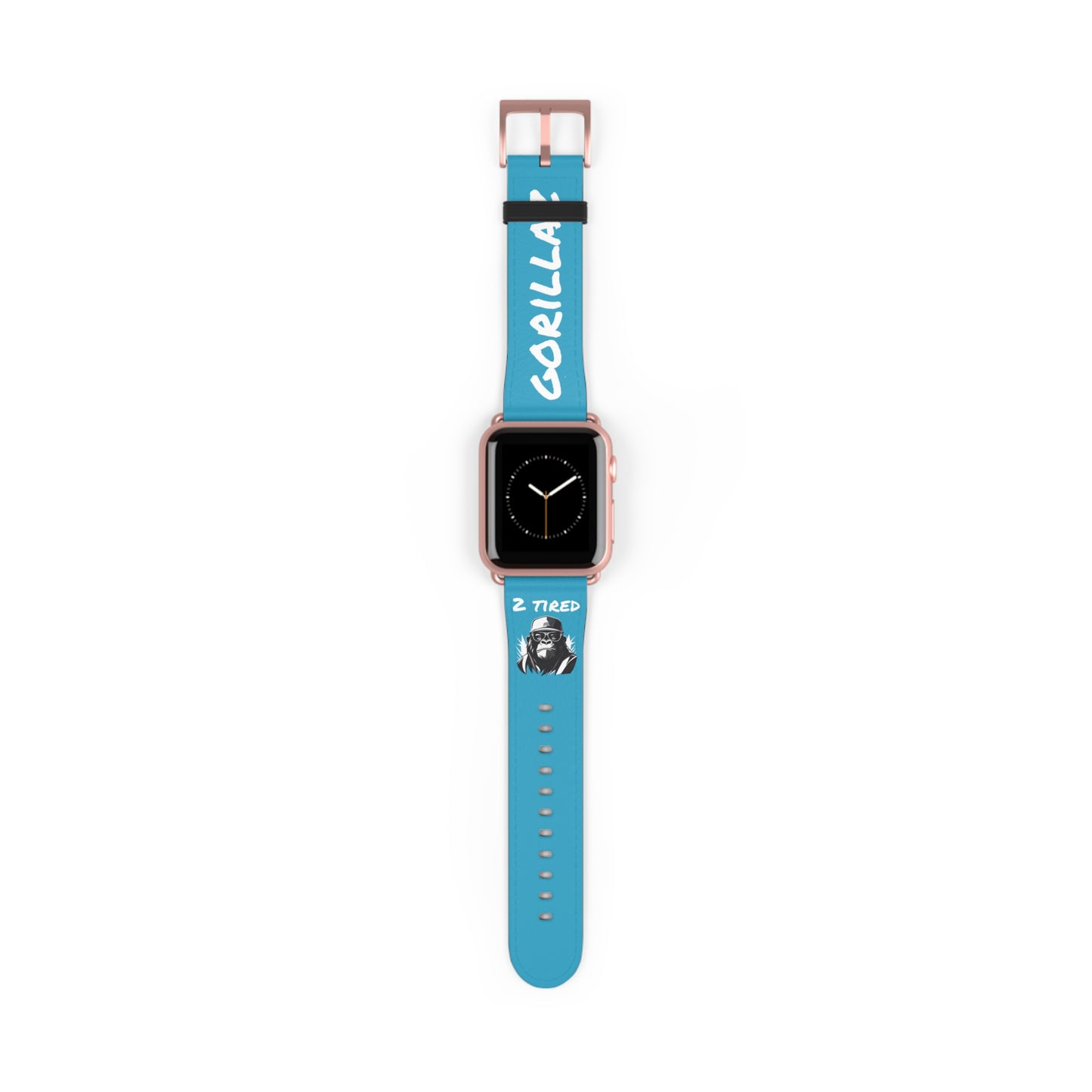 2 Tired Gorillaz, Vegan Leather Watch Band (Turquoise)