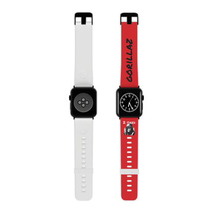 2 Tired Gorillaz, Rubber Watch Band for Apple Watch (Red)