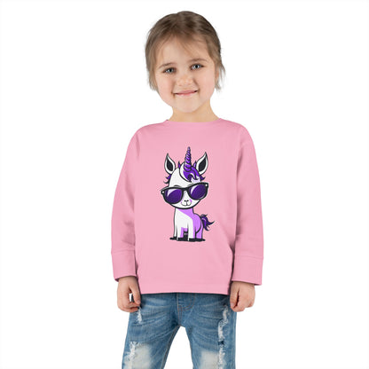 2 Tired Gorillaz, (Lina Unicorn) Toddler Long Sleeve Tee