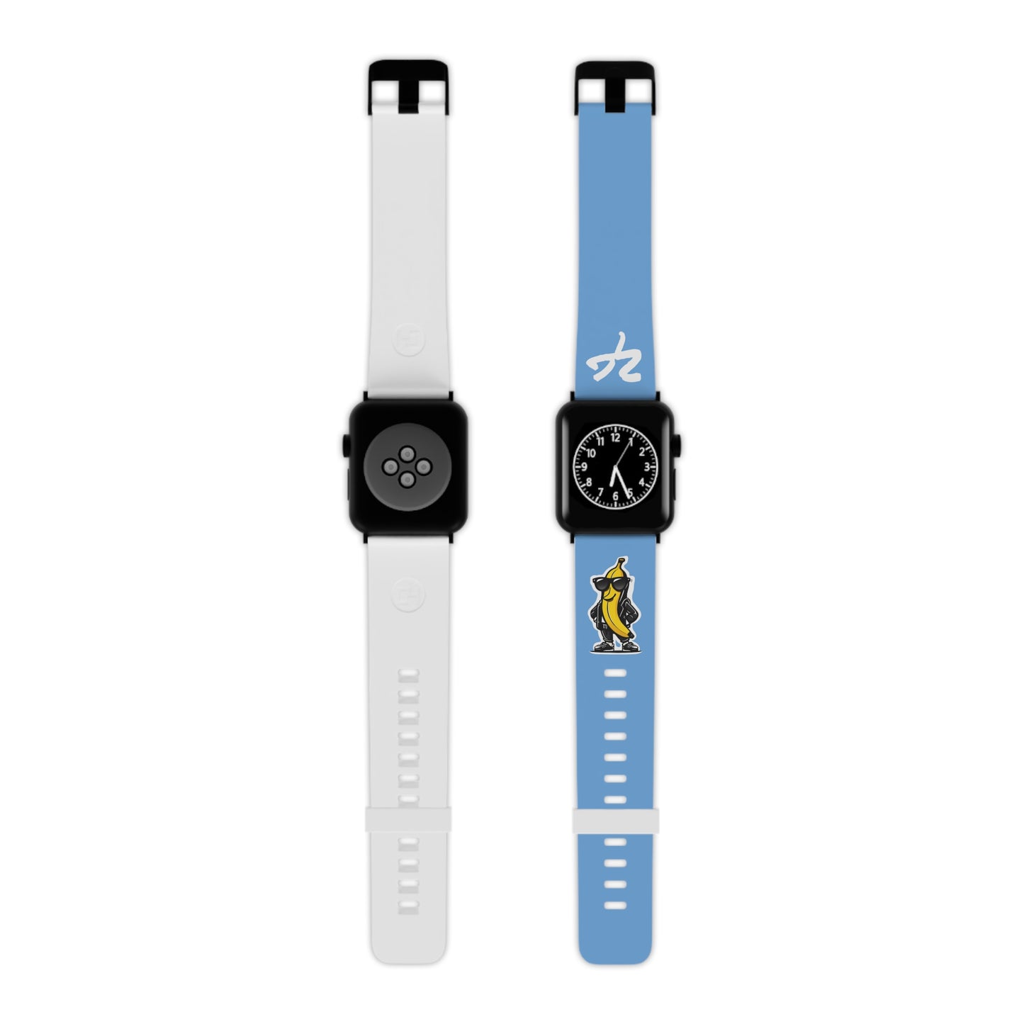 2 Tired Gorillaz (2TG, Cool Banana), Rubber Watch Band for Apple Watch (Blue)