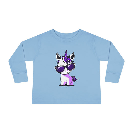 2 Tired Gorillaz, (Lina Unicorn) Toddler Long Sleeve Tee