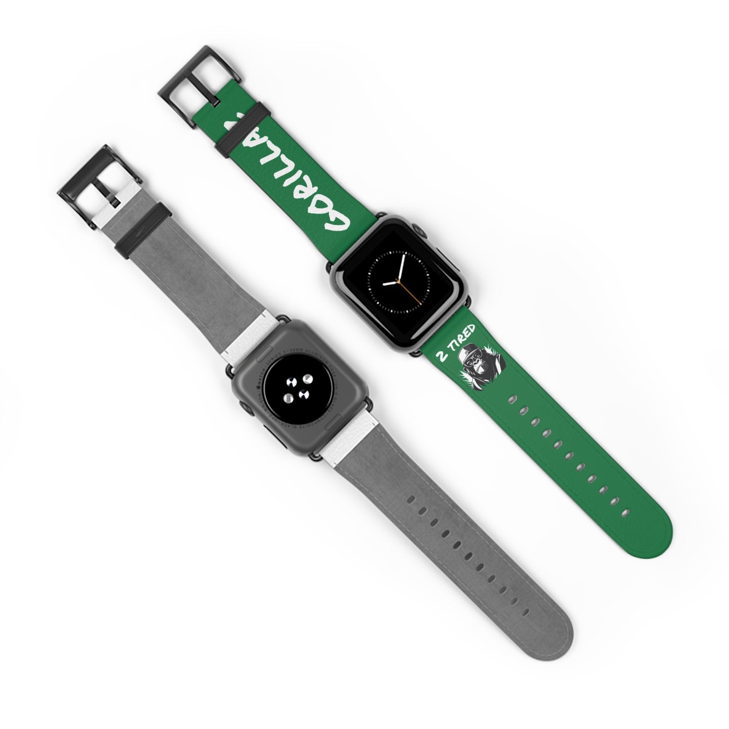 2 Tired Gorillaz, Vegan Leather Watch Band (Green)