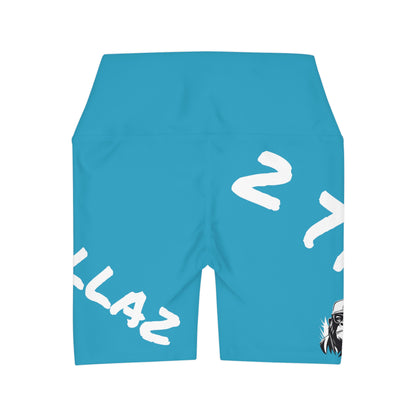 2 Tired Gorillaz, High Waisted Gym Shorts (Turquoise)