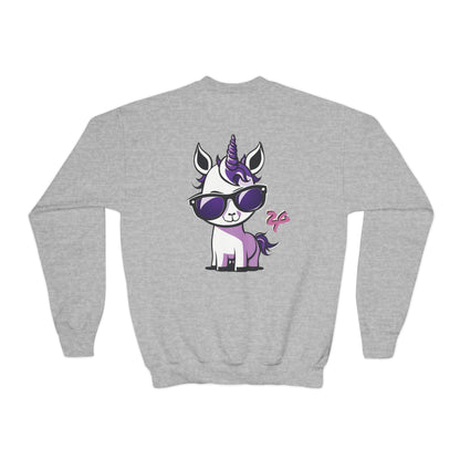 2 Tired Gorillaz, (Lina Unicorn (back)) Teen Crewneck Sweatshirt