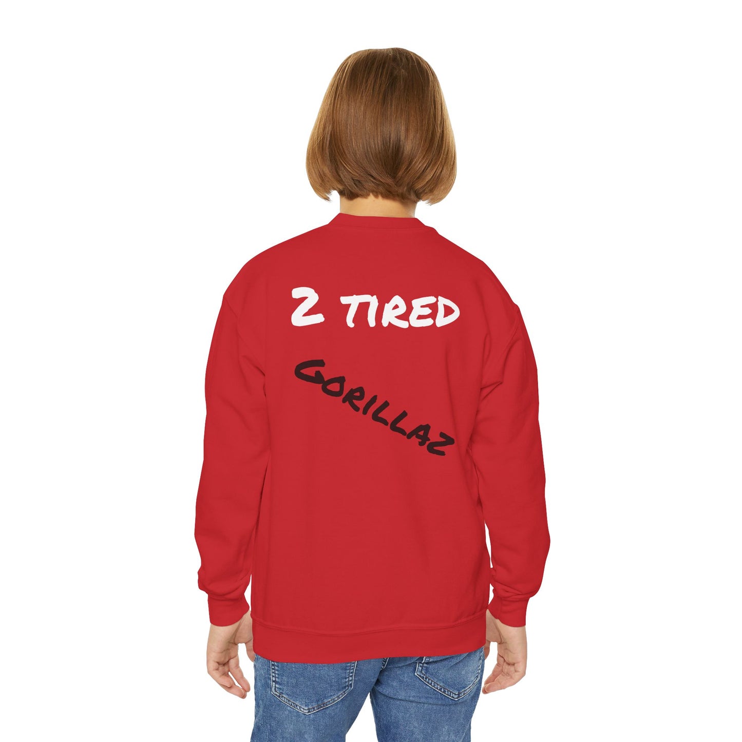 2 Tired Gorillaz, Teen Crewneck Sweatshirt