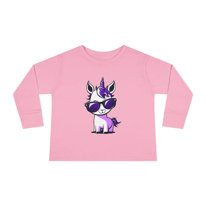 2 Tired Gorillaz, (Lina Unicorn) Toddler Long Sleeve Tee