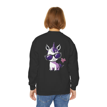 2 Tired Gorillaz, (Lina Unicorn (back)) Teen Crewneck Sweatshirt