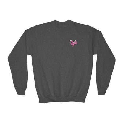 2 Tired Gorillaz, (Lina Unicorn (back)) Teen Crewneck Sweatshirt