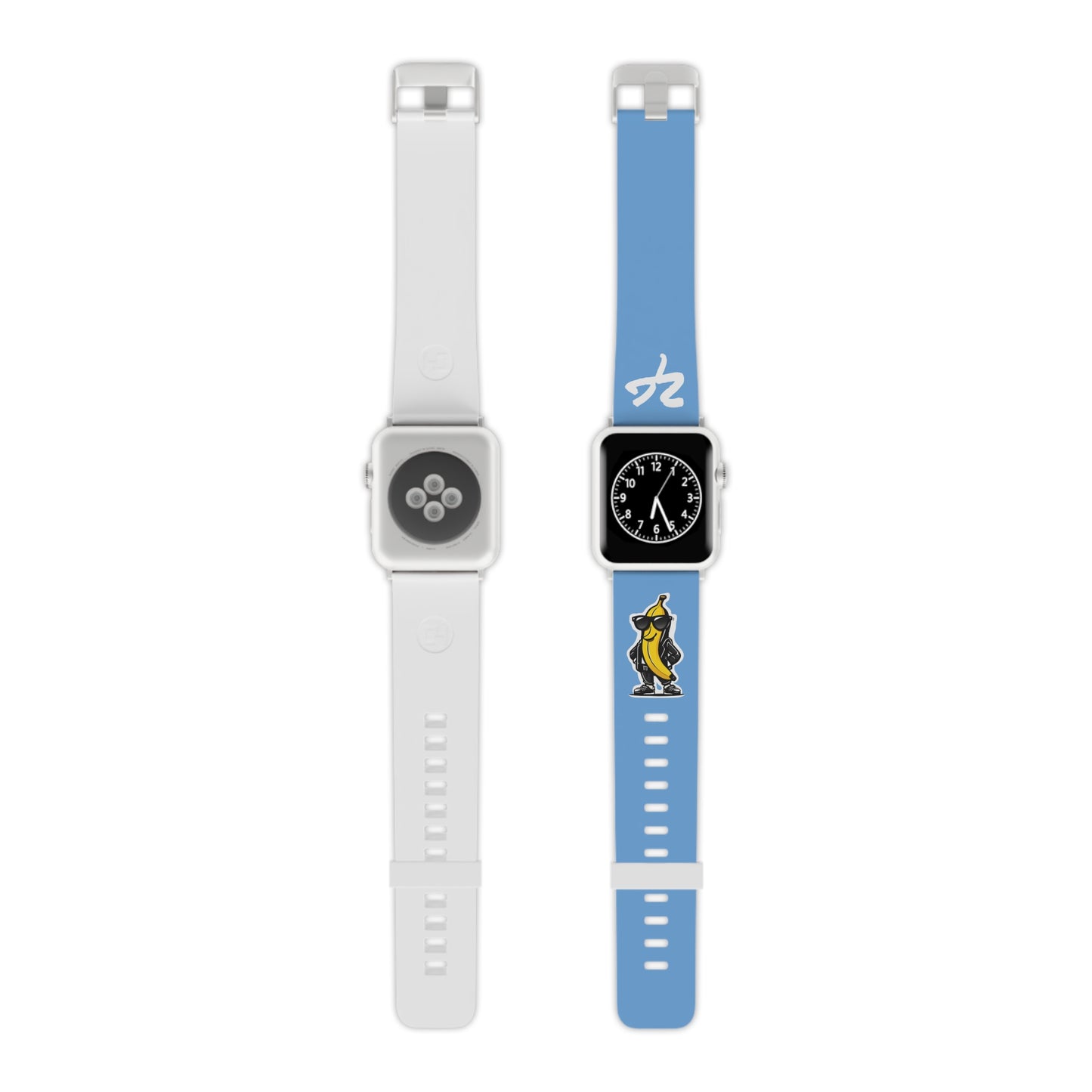 2 Tired Gorillaz (2TG, Cool Banana), Rubber Watch Band for Apple Watch (Blue)