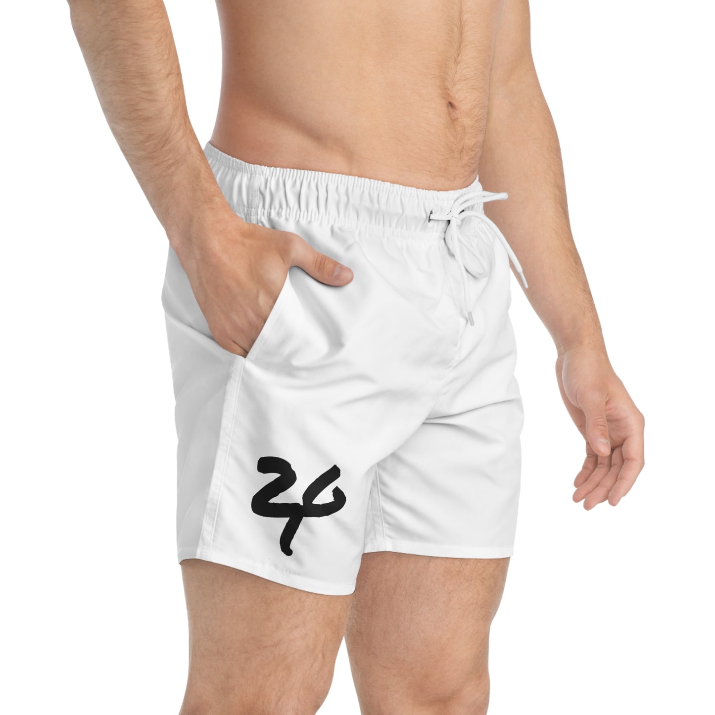 2 Tired Gorillaz, (Sigma Banana) Swim Shorts(White)