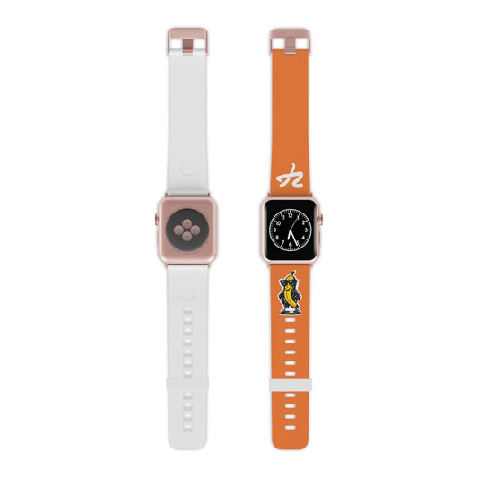 2 Tired Gorillaz (2TG, Cool Banana), Rubber Watch Band for Apple Watch (Orange)