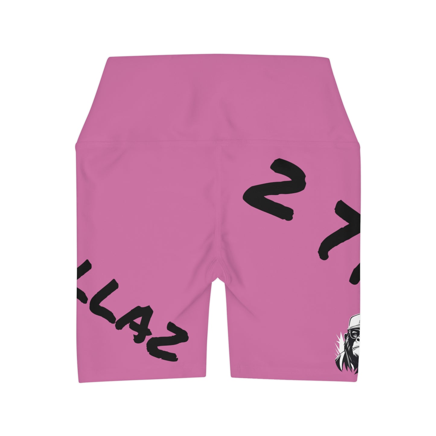 2 Tired Gorillaz, High Waisted Gym Shorts (Pink)