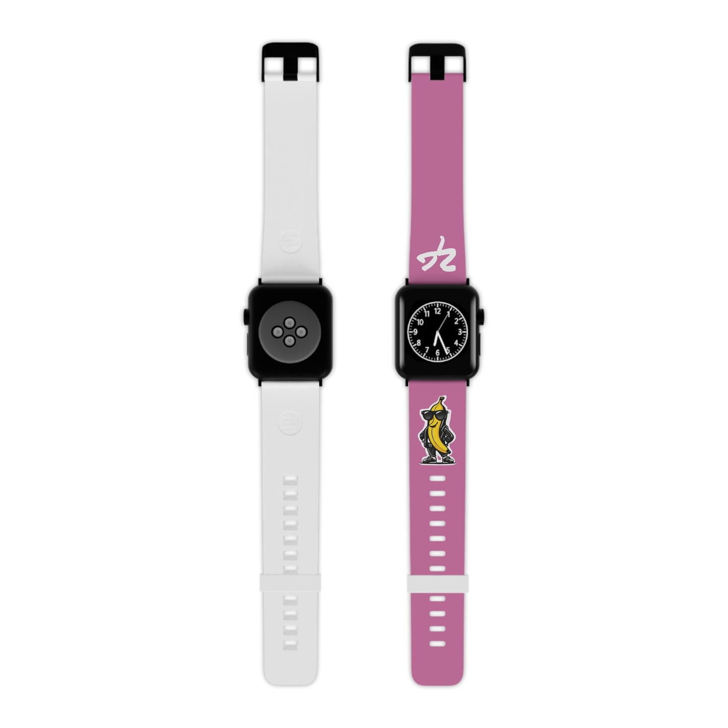 2 Tired Gorillaz (2TG, Cool Banana), Rubber Watch Band for Apple Watch (Light Pink)