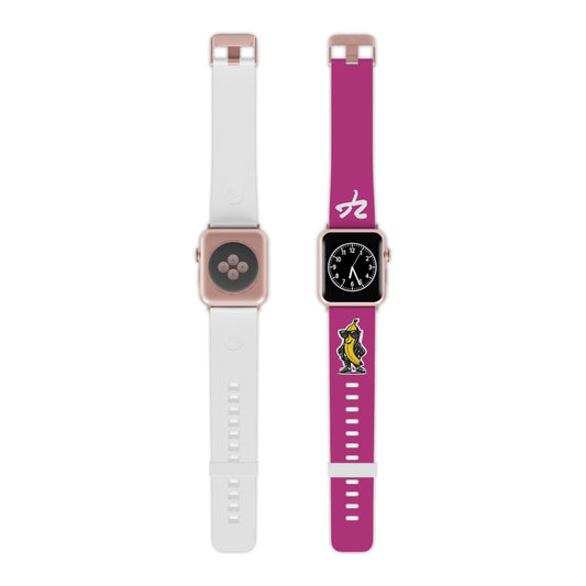 2 Tired Gorillaz (2TG, Cool Banana), Rubber Watch Band for Apple Watch (Dark Pink)