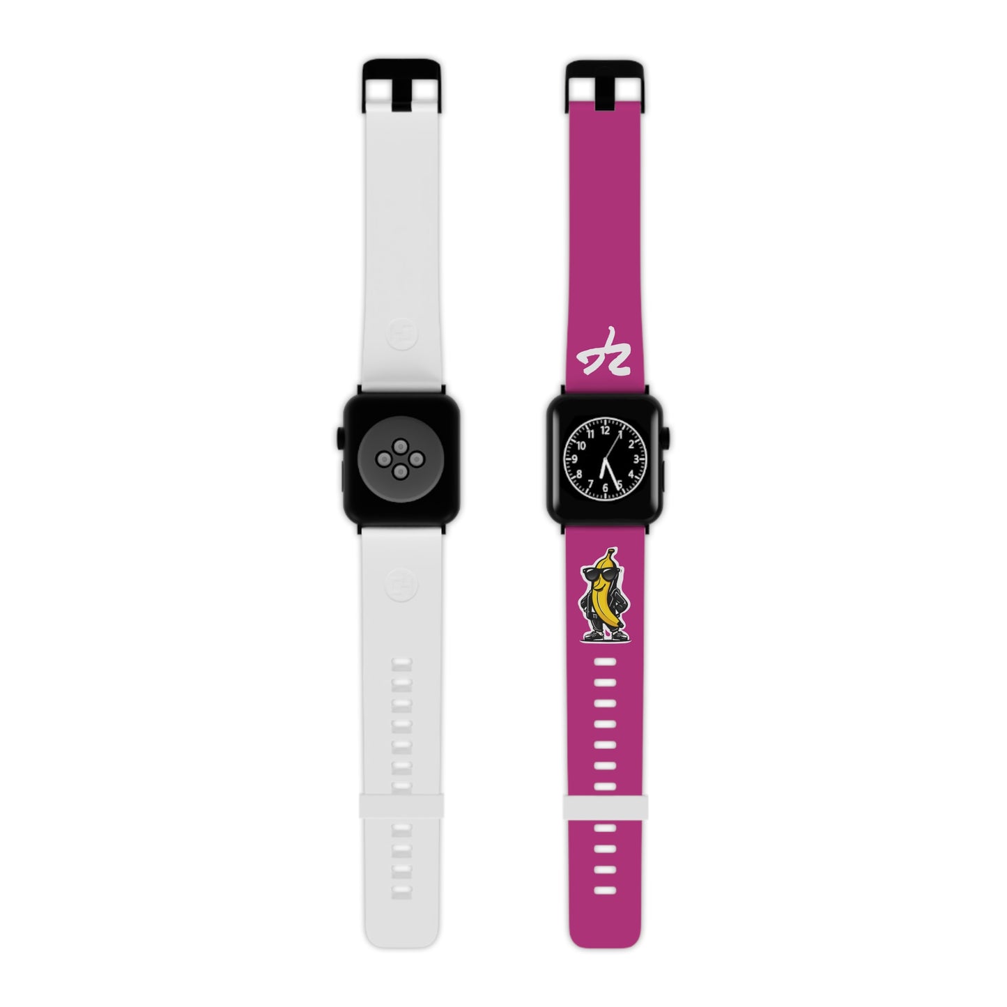 2 Tired Gorillaz (2TG, Cool Banana), Rubber Watch Band for Apple Watch (Dark Pink)