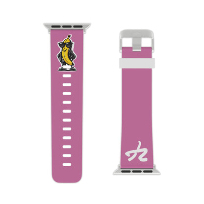 2 Tired Gorillaz (2TG, Cool Banana), Rubber Watch Band for Apple Watch (Light Pink)