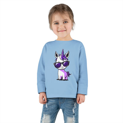 2 Tired Gorillaz, (Lina Unicorn) Toddler Long Sleeve Tee