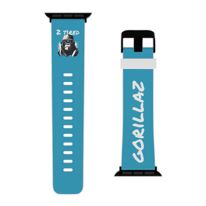 2 Tired Gorillaz, Rubber Watch Band for Apple Watch (Turquoise)