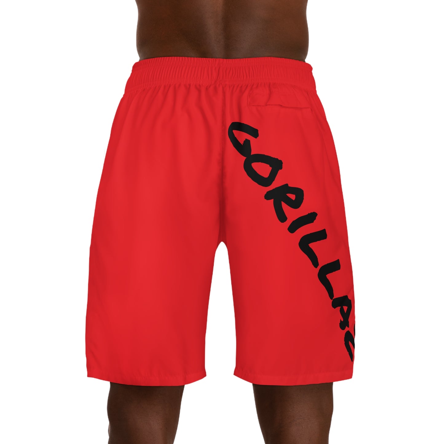 2 Tired Gorillaz, Men's Running Shorts (Red)