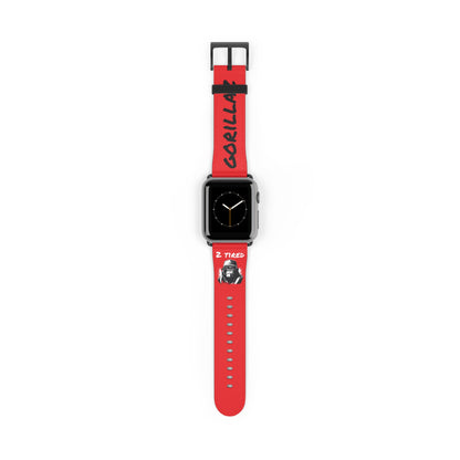 2 Tired Gorillaz, Vegan Leather Watch Band (Red)