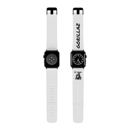 2 Tired Gorillaz, Rubber Watch Band for Apple Watch (White)