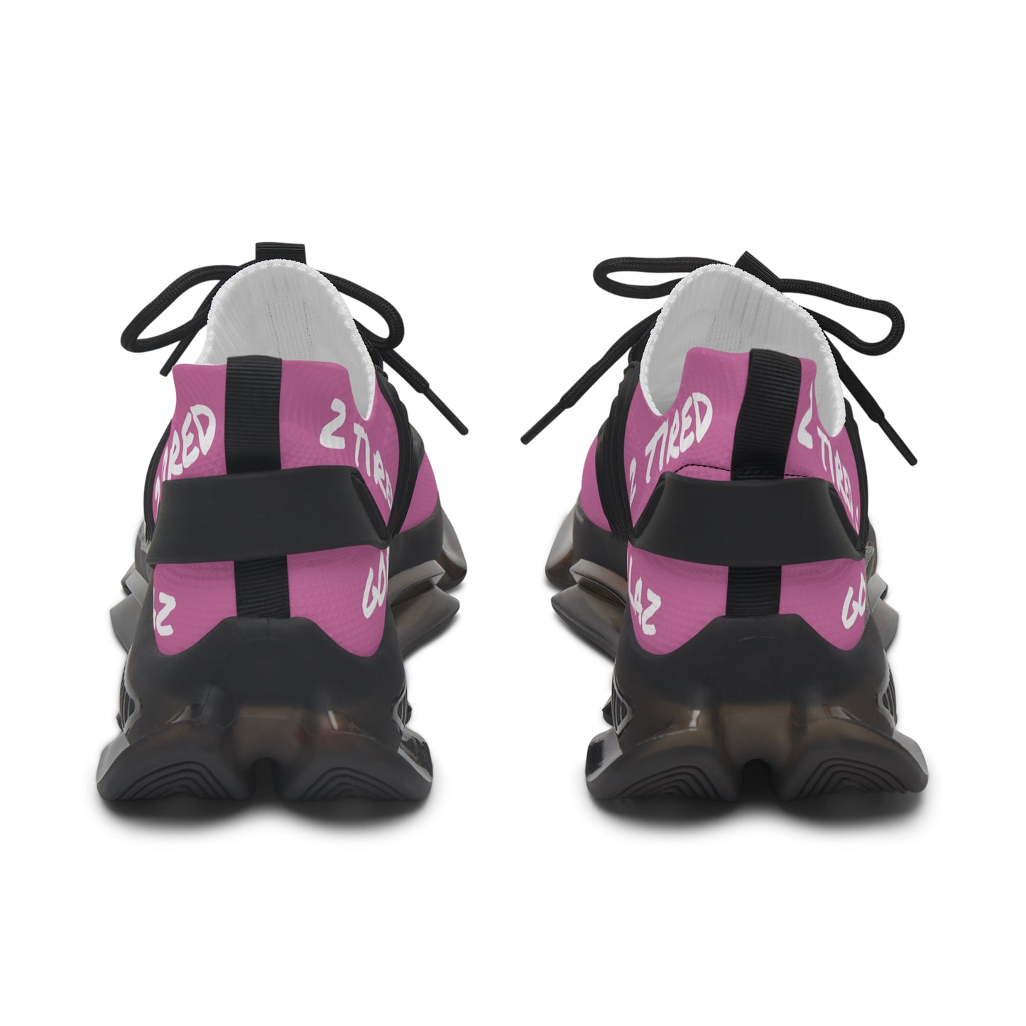 2 Tired Gorillaz, Women's Mesh Sneakers(Pink/White)