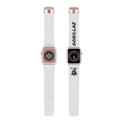 2 Tired Gorillaz, Rubber Watch Band for Apple Watch (White)