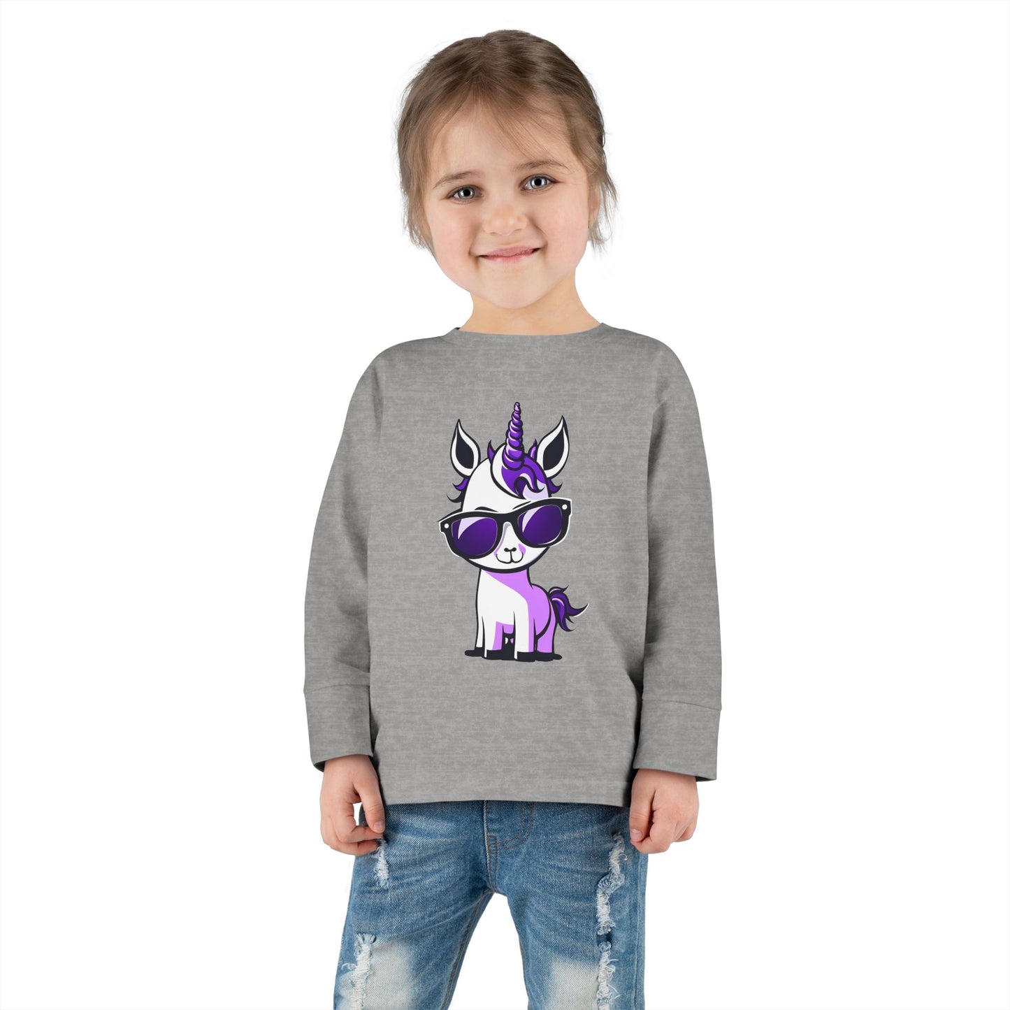 2 Tired Gorillaz, (Lina Unicorn) Toddler Long Sleeve Tee