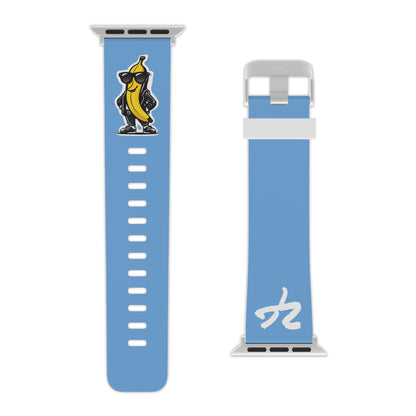 2 Tired Gorillaz (2TG, Cool Banana), Rubber Watch Band for Apple Watch (Blue)