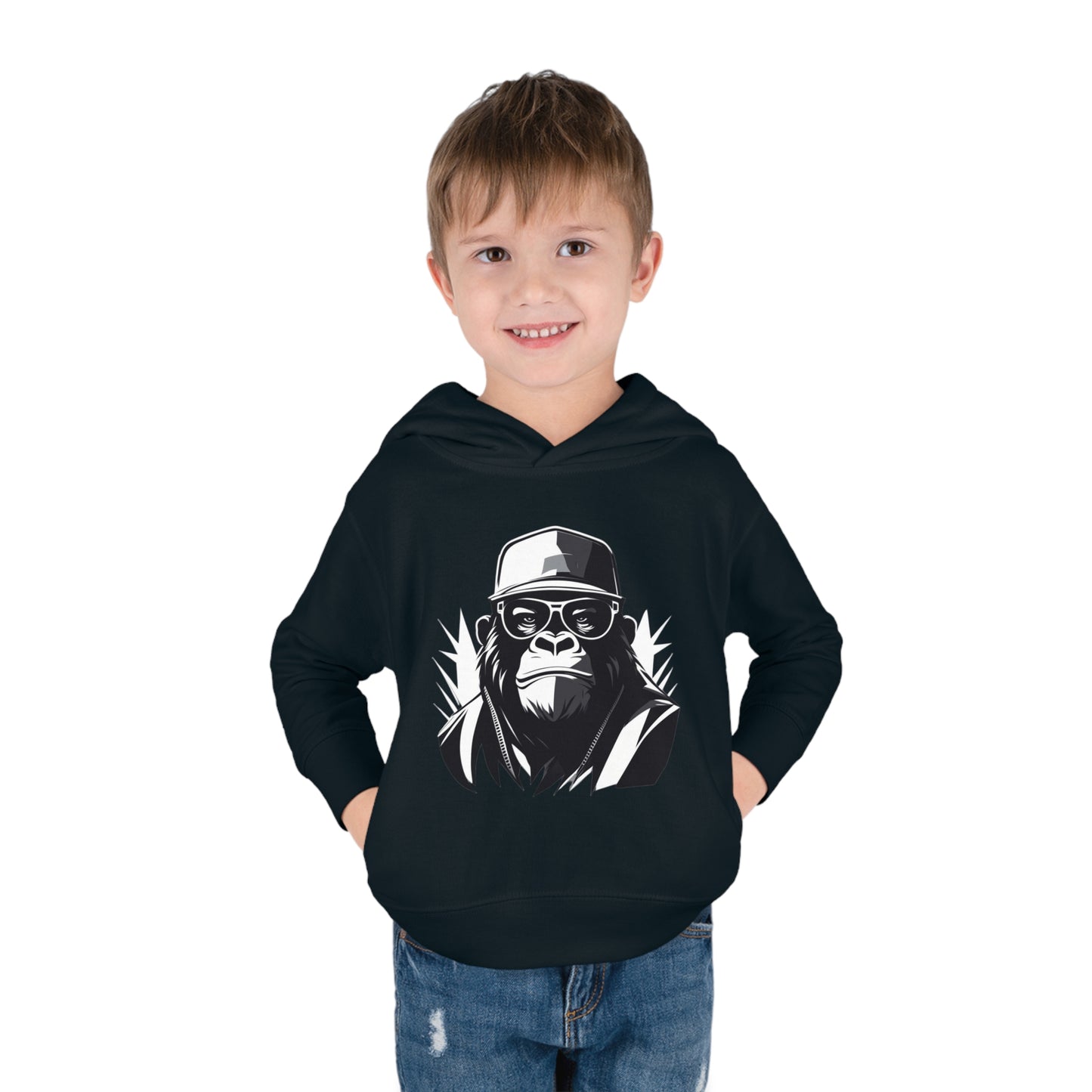 2 Tired Gorillaz, Toddler Pullover Fleece Hoodie