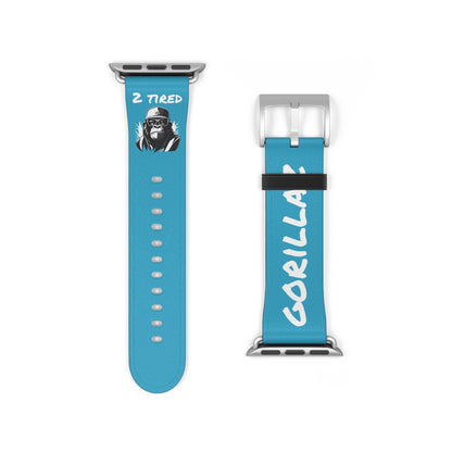 2 Tired Gorillaz, Vegan Leather Watch Band (Turquoise)