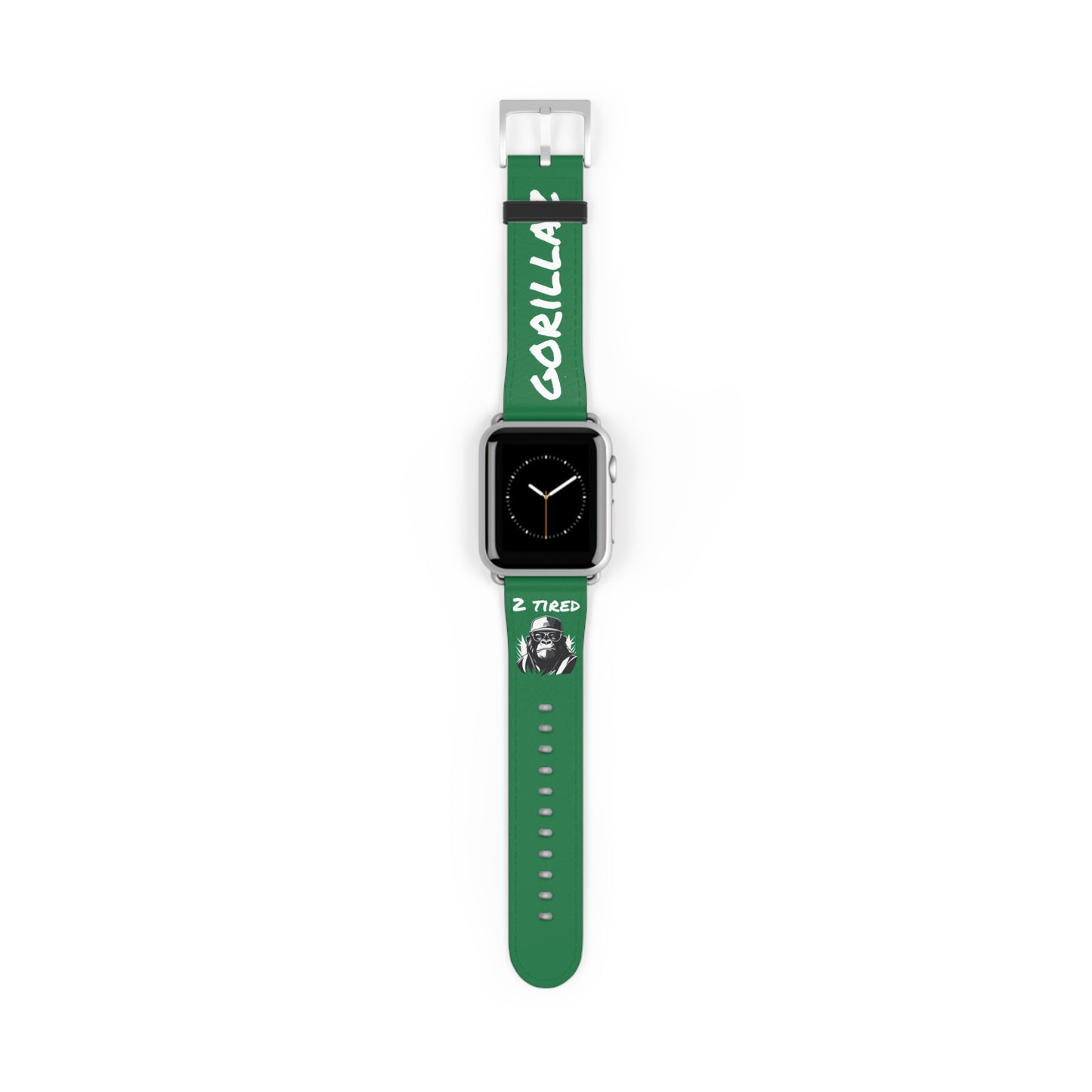 2 Tired Gorillaz, Vegan Leather Watch Band (Green)