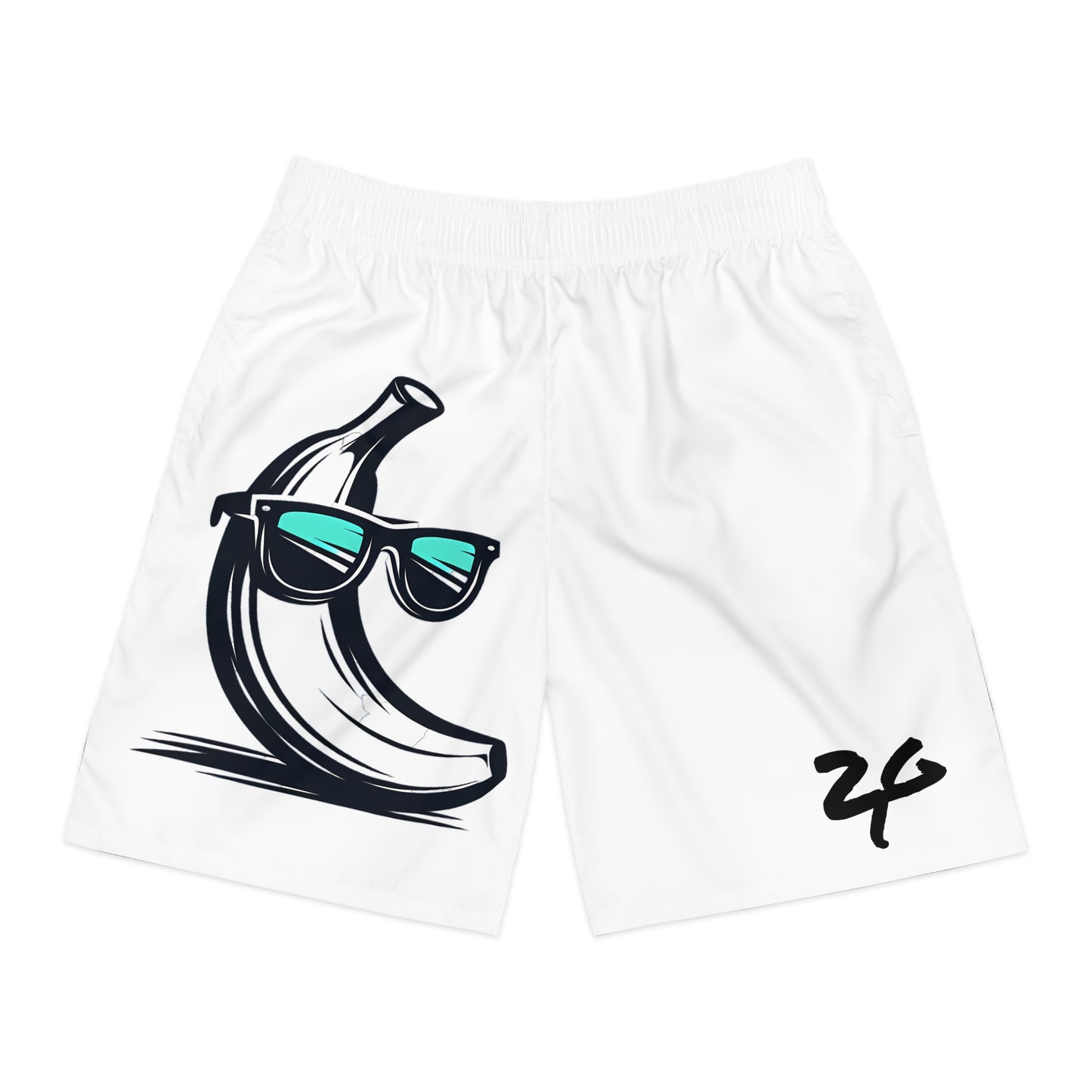 2 Tired Gorillaz (2TG, White Banana), Men's Running Shorts